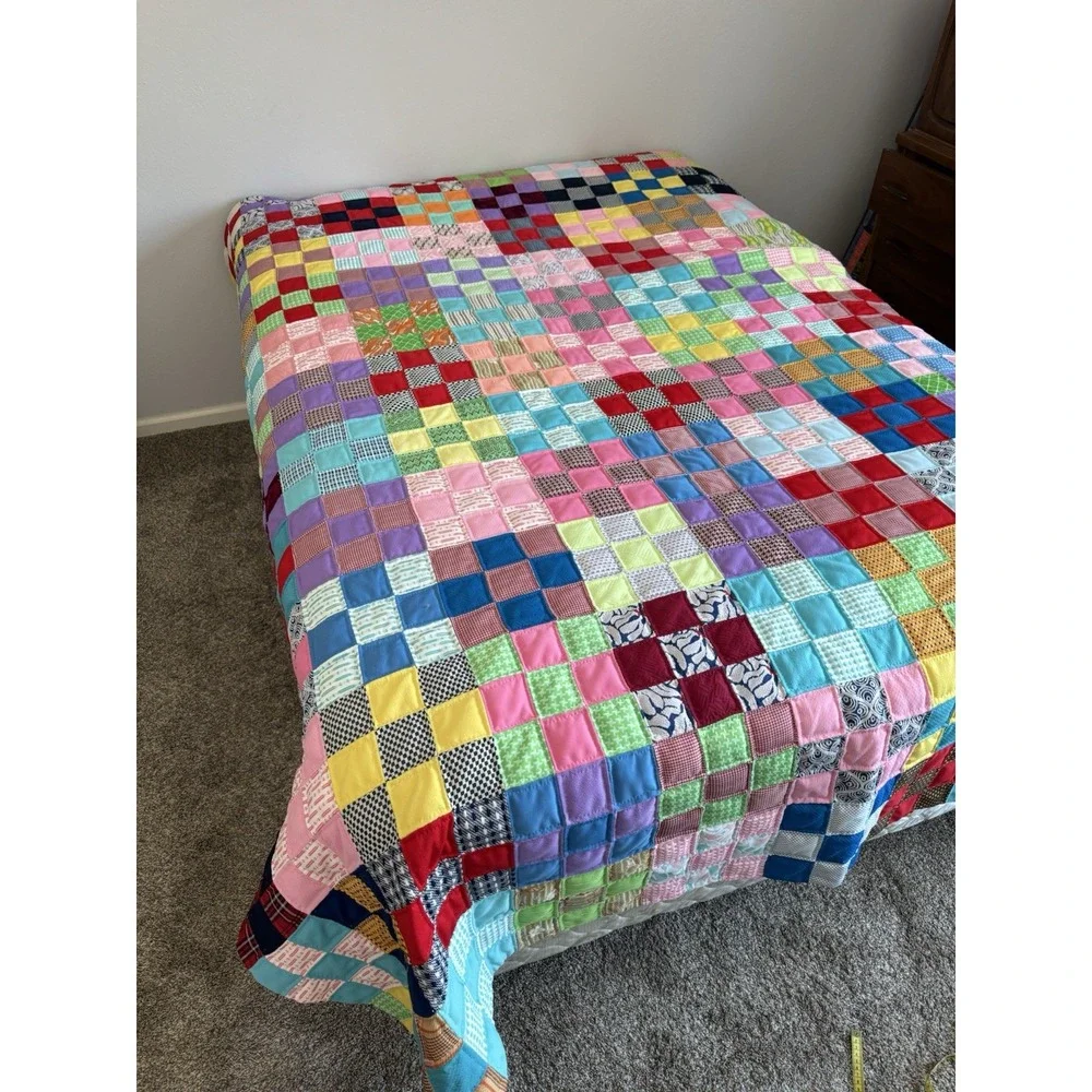 Vintage Quilt Polyester Patchwork 83 X 90